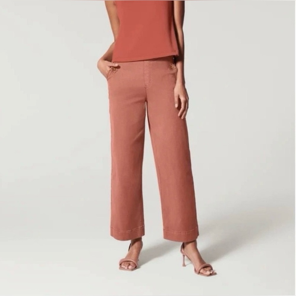 SPANX Stretch Twill Cropped Wide-Leg Pant